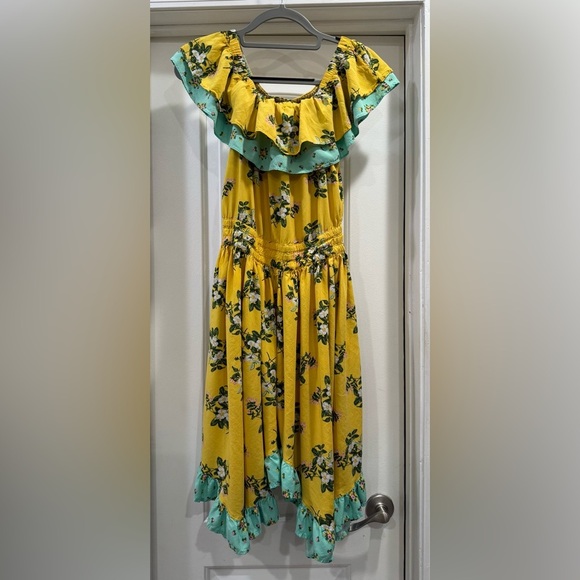 Matilda Jane Dresses & Skirts - Matilda Jane Yellow Floral Rayon Dress Size Small